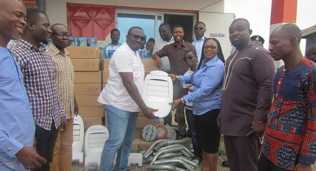 Weija Gbawe MP donates led streetlights