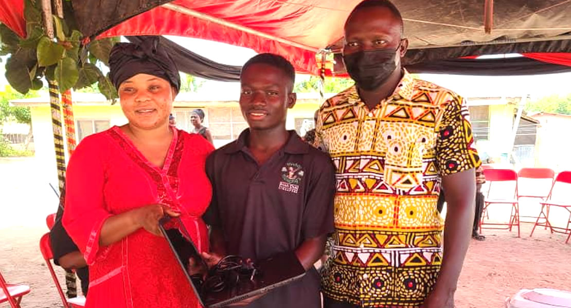 Betty Krosbi Mensah supports brilliant but needy student with a laptop