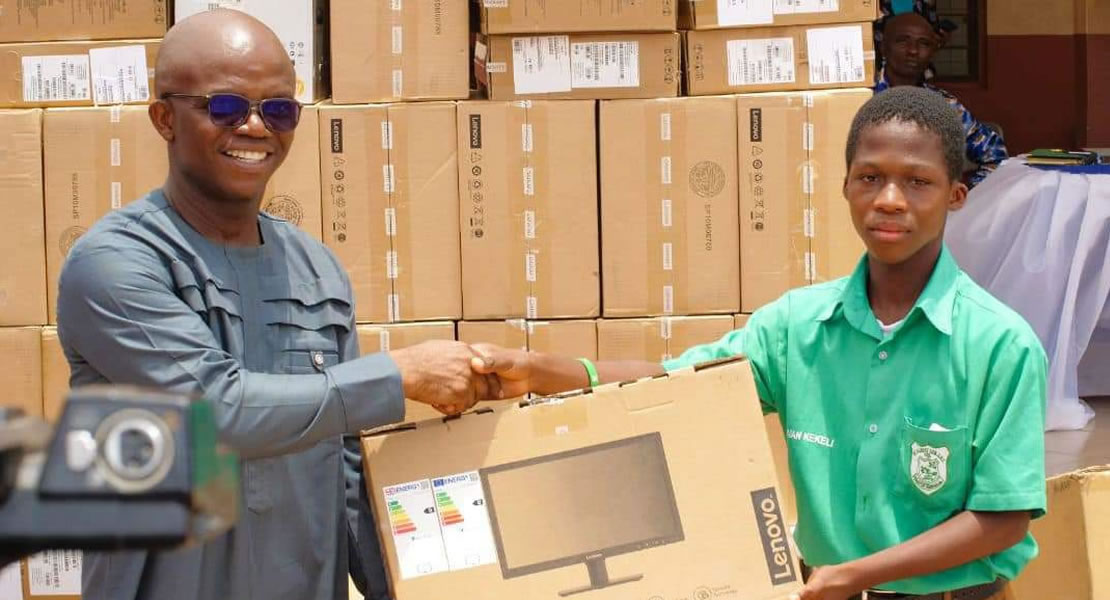 Nhyiaeso MP donates computers, accessories to some schools in his constituency