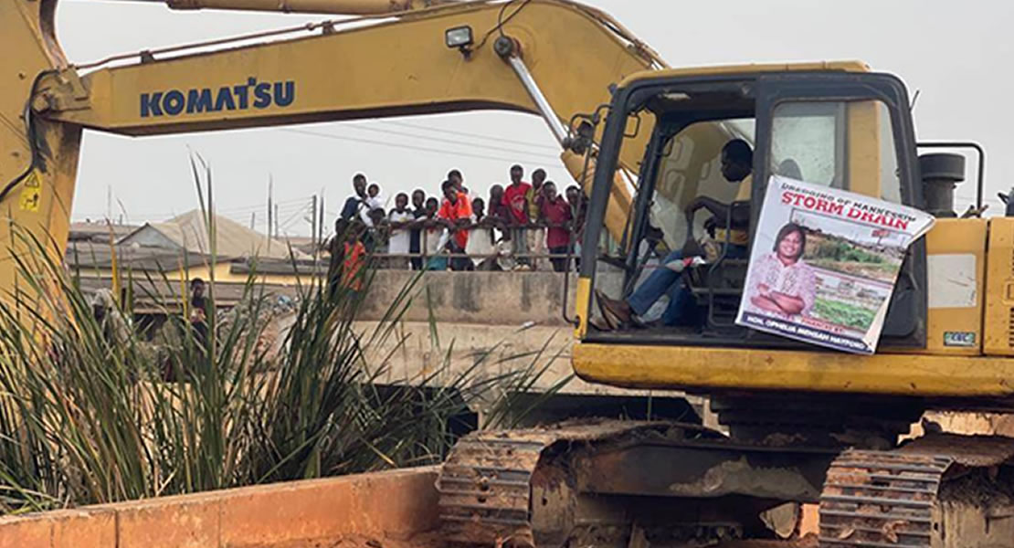 Mfanteman MP dredged Mankessim storm drain at a cost of GH¢ 70,000 cedis.